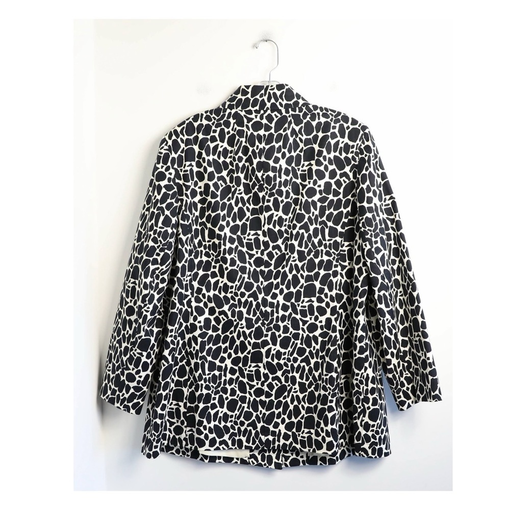 Jones NY jacket giraffe animal print black ivory plus size 2X cotton trendy - Picture 4 of 9